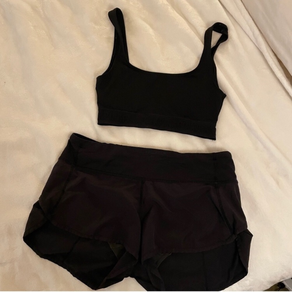 Lululemon speed up shorts 6 Small Victoria’s Secret Pink Sports Bra XS 2.5”